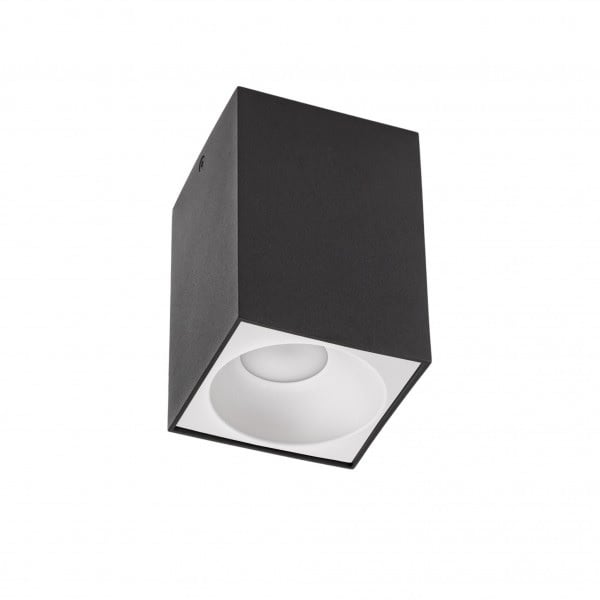 Spectrum LED loftspot Cube Sort 95x95x138mm påbygning 230V hus excl. LED spot