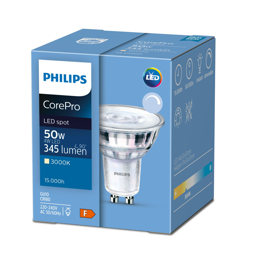 Philips CorePro LED spot GU4 MR11 2.3W 2700K 184 lumen 36D Varm Hvid ikke-dæmpbar 12V CE RoHS