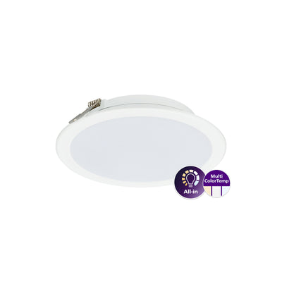 Philips 19W LED-downlight, 200 lumen, 3000K/4000K/6500K, IP20/44, hvid, Ø225mm, ikke dæmpbar, 110° strålevinkel