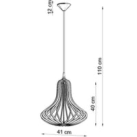 Sollux lighting LED pendant lamp ELZA with E27 fitting, warm wood finish