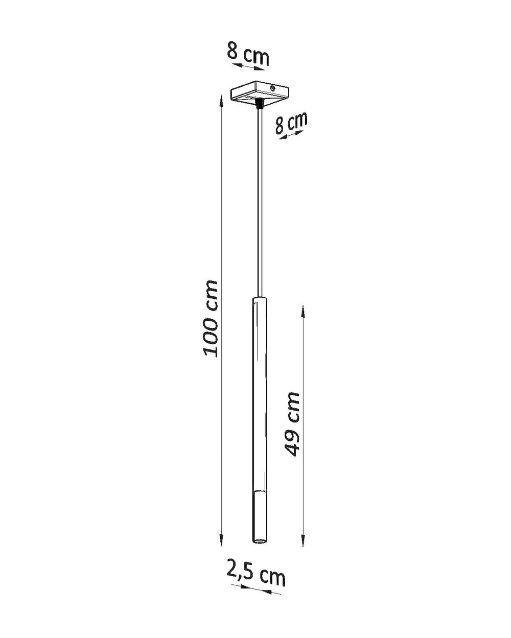 Sollux LED pendant lamp with black and gold finish, 104mm, IP20, 220-240V