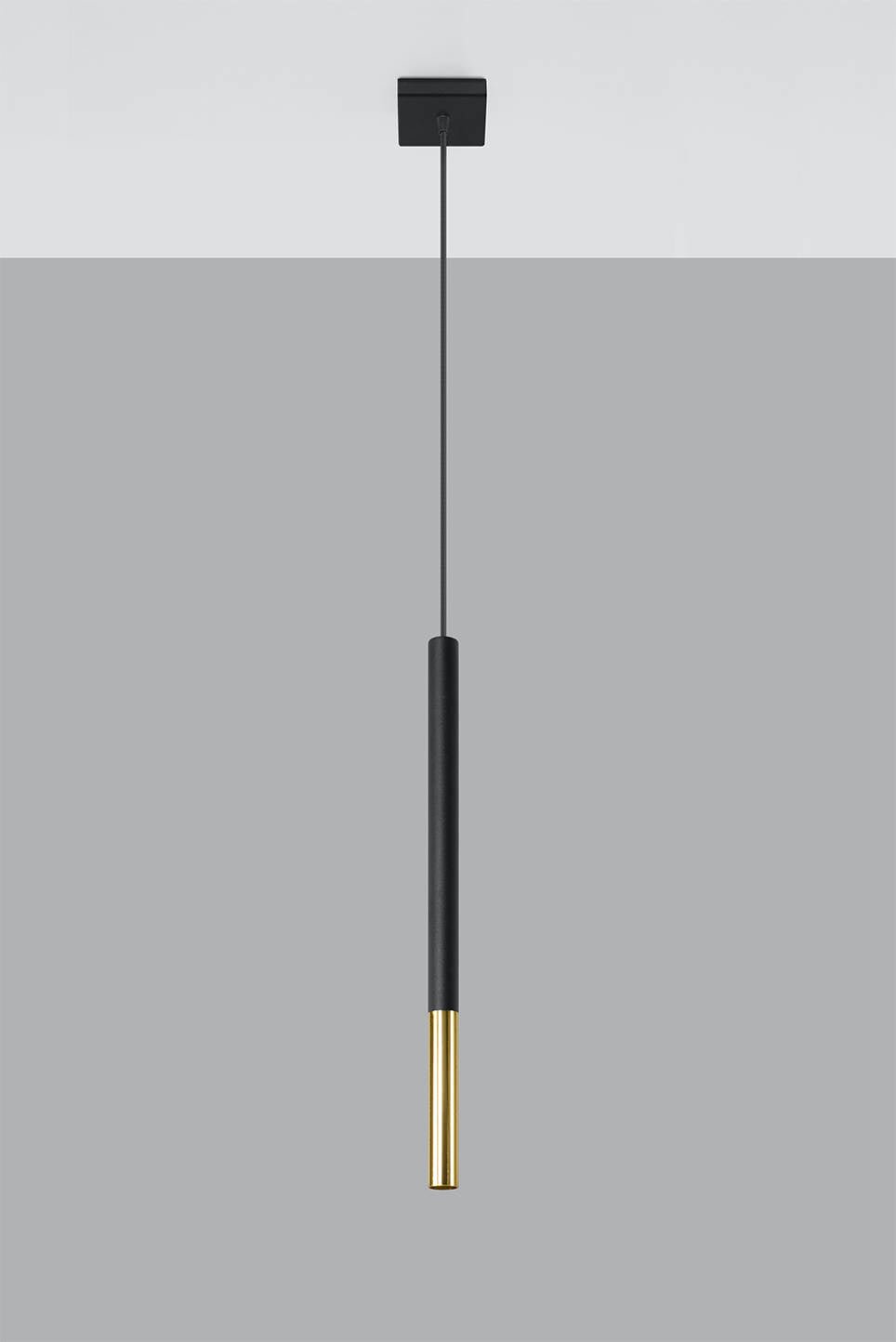 Sollux LED pendant lamp with black and gold finish, 104mm, IP20, 220-240V