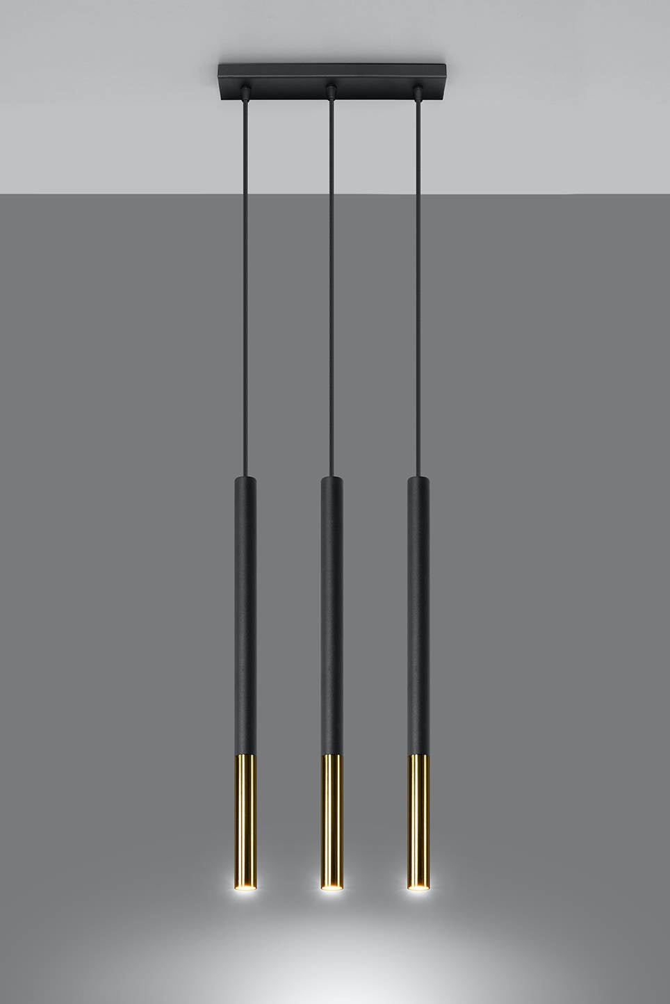 Sollux Lighting LED pendant lamp black gold 3 x G9 fitting