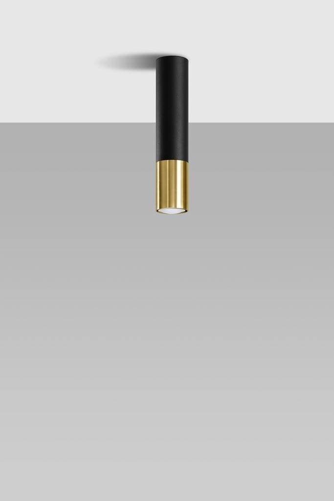 LED plafondspot black gold loopez with GU10 socket from Sollux Lighting