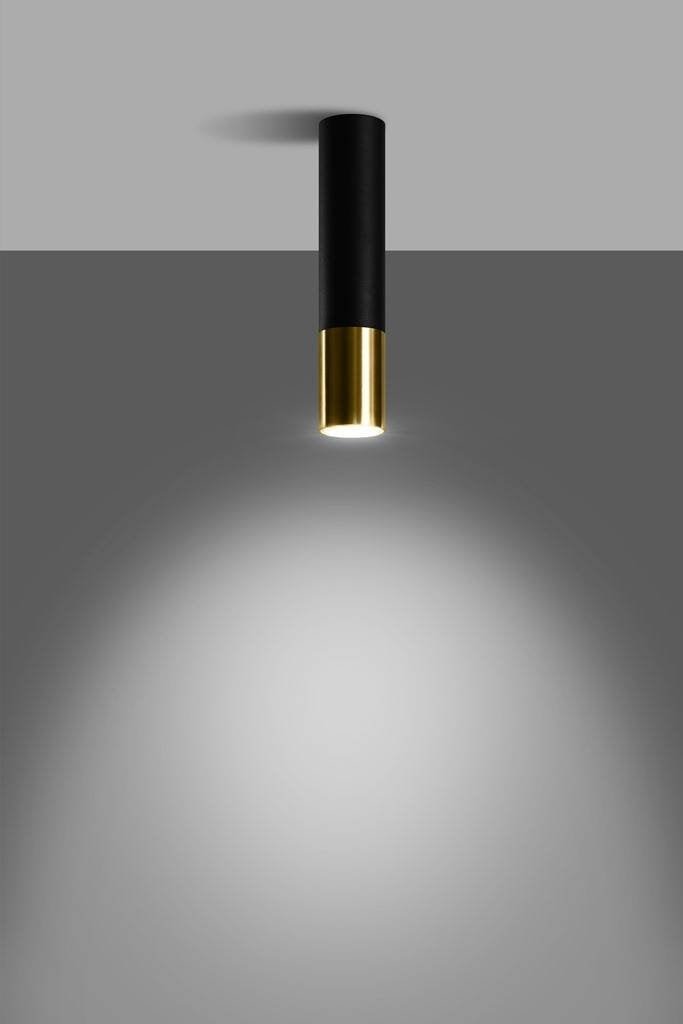 LED plafondspot black gold loopez with GU10 socket from Sollux Lighting