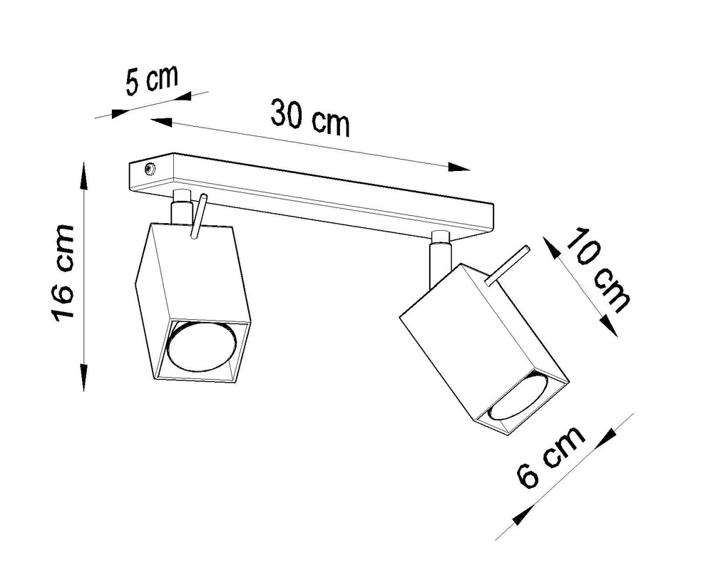 LED plafond spotlight white merida 2 GU10 sockets - sollux lighting