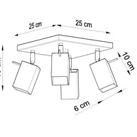 Sollux Lighting LED plafondspot wit merida 4 x GU10 aansluiting 220-240V