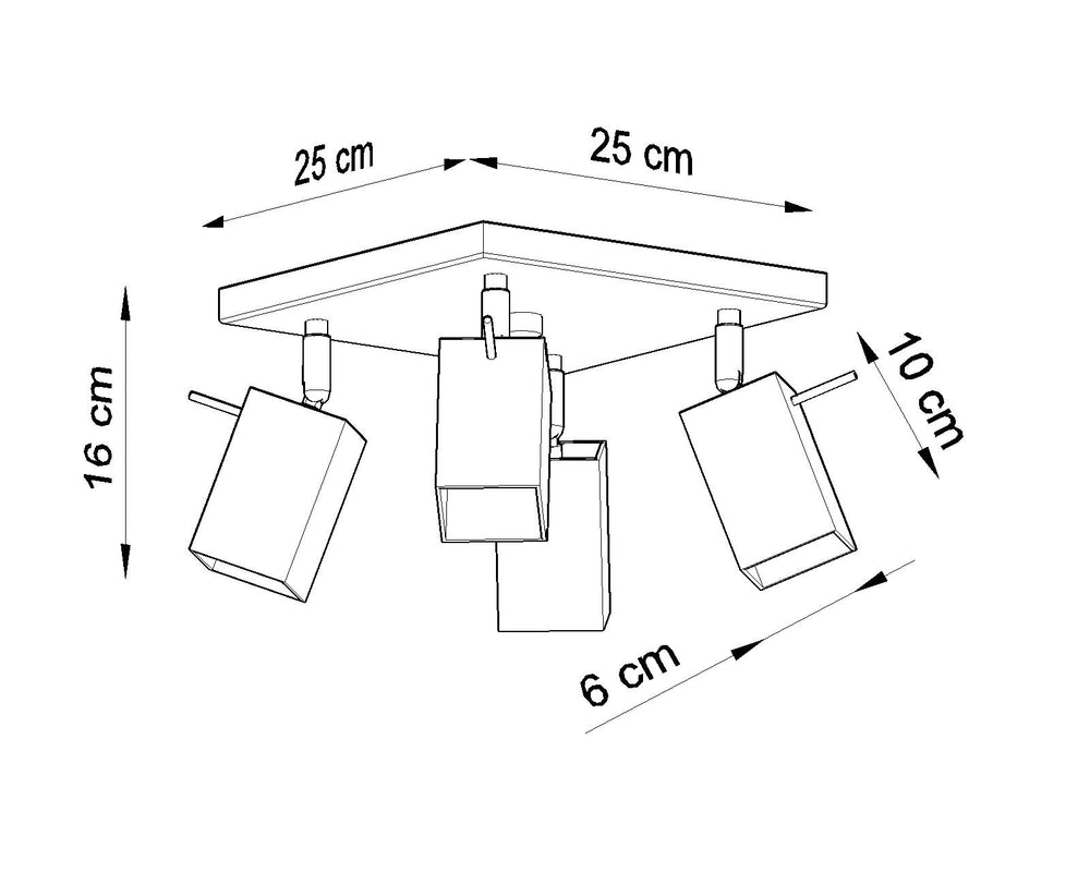 Sollux Lighting LED plafondspot wit merida 4 x GU10 aansluiting 220-240V
