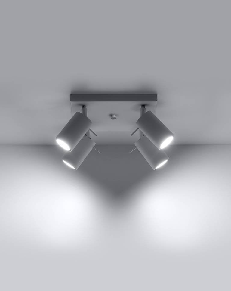 Sollux lighting LED plafondspot with 4 x GU10 sockets, IP20, 220-240V, 80 CRI