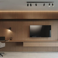 LED plafondspot zwart ring - 4 x GU10 aansluiting by Sollux Lighting