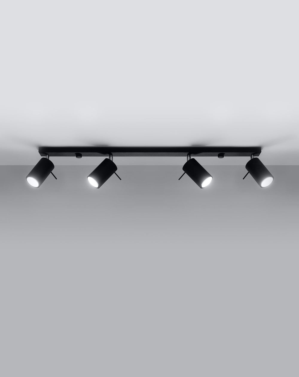 LED plafondspot zwart ring - 4 x GU10 aansluiting by Sollux Lighting