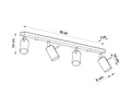 LED plafondspot zwart ring - 4 x GU10 aansluiting by Sollux Lighting