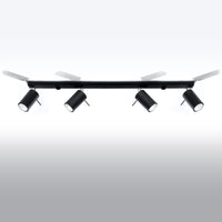 LED plafondspot zwart ring - 4 x GU10 aansluiting by Sollux Lighting