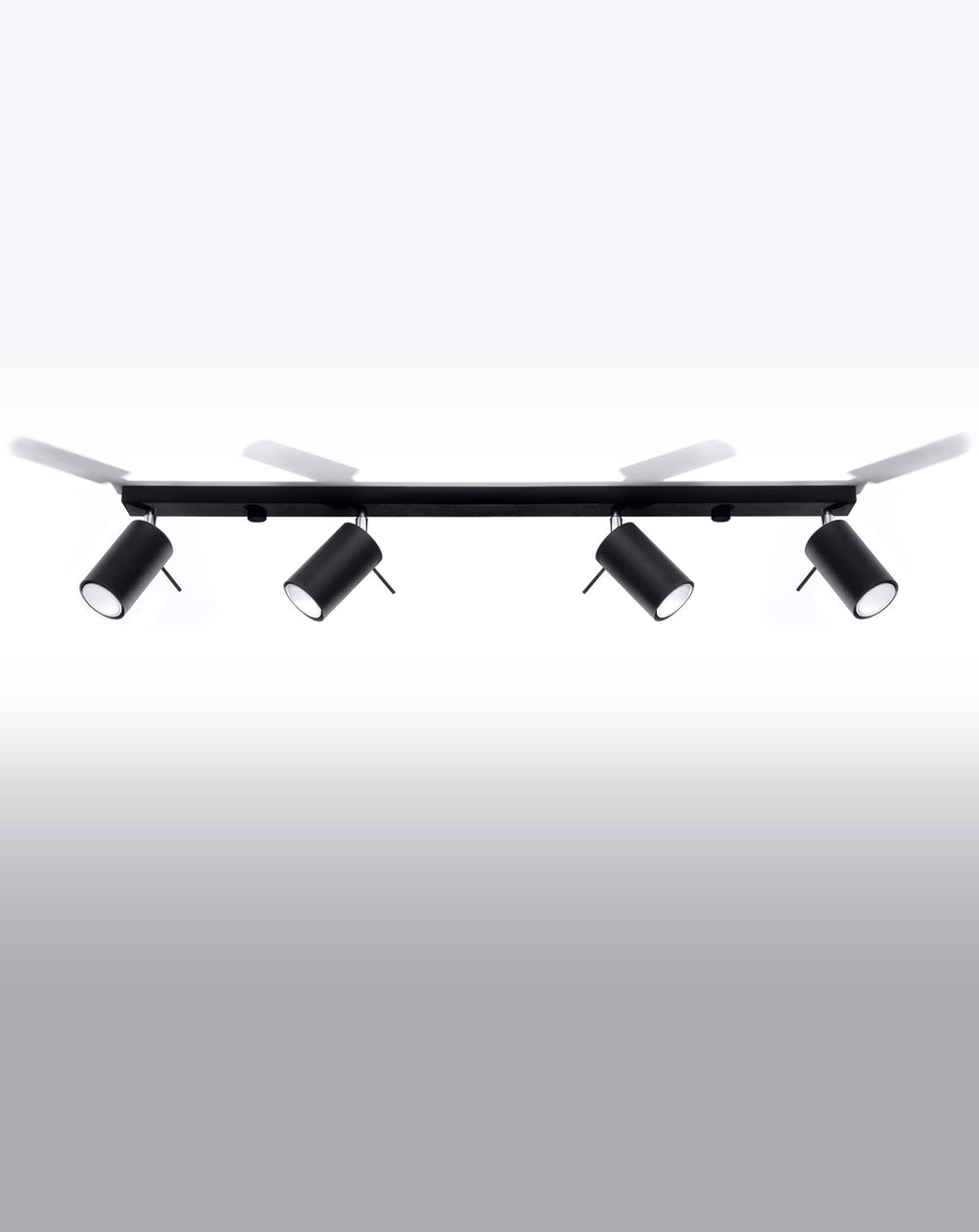 LED plafondspot zwart ring - 4 x GU10 aansluiting by Sollux Lighting