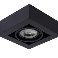 Lucide ZEFIX LED loftspot, dim to warm, GU10 12W 2200K-3000K, justerbar, firkantet, Sort, IP20