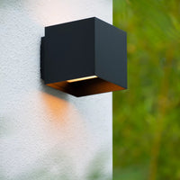Lucide LED outdoor wall lamp exeter black E27 IP54 220V 50W flicker-free