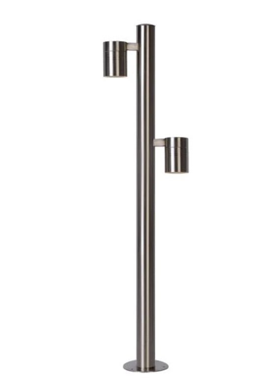 Lucide arne-led udendørs spotlight 2x5W GU10 2700K IP44 mat krom