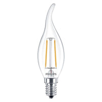 Philips CorePro LED stearinlys E14 2W 250 lumen 2700K klar ikke dæmpbar BA35 varm hvid erstatter 25W