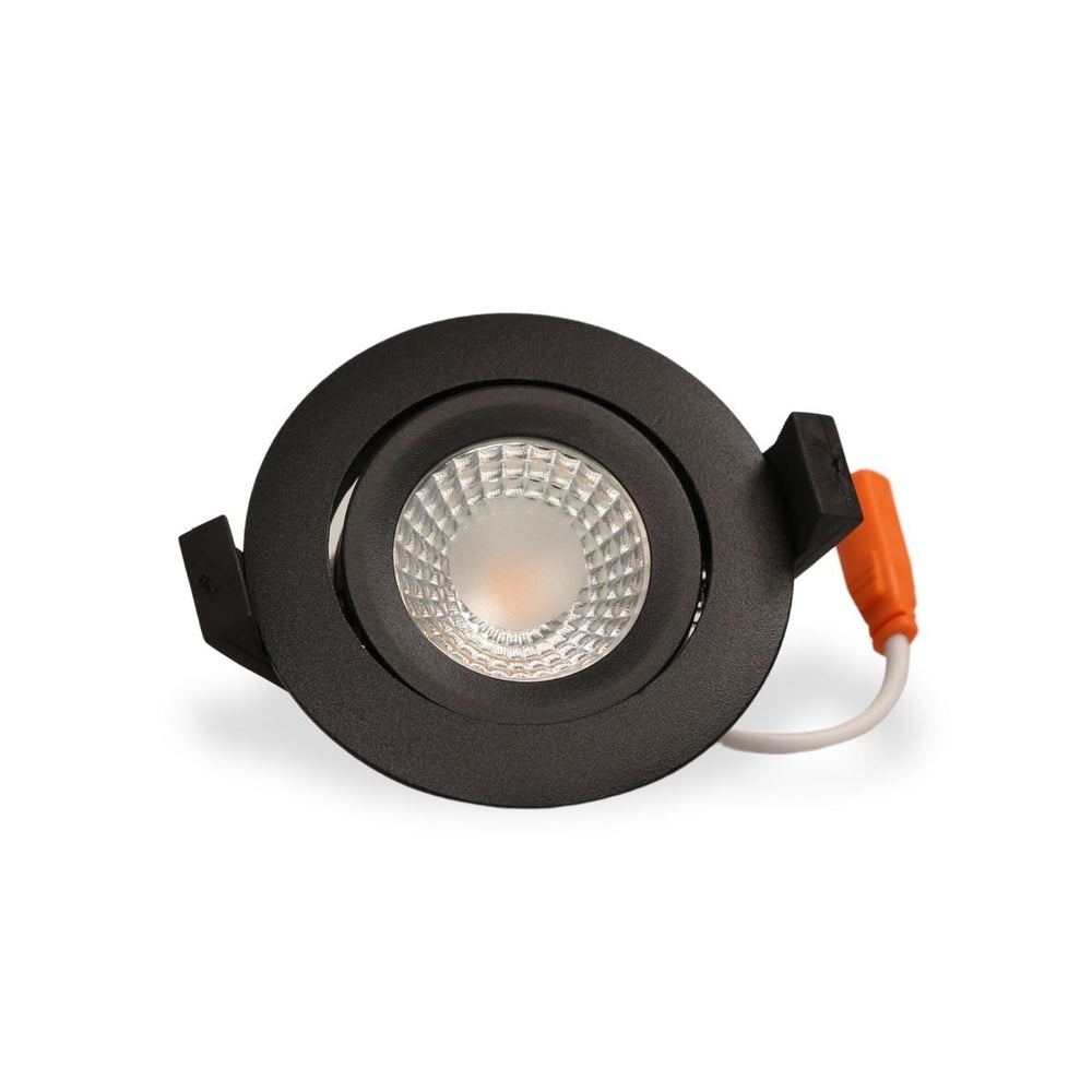 LCB LED recessed spotlight 85mm Black IP65 5W 420 lumens 6000K cool white dimmable 230V bathroom fitting