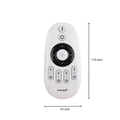 LED strip fjernbetjening hvid, 4 grupper RF 2.4GHz, enkeltfarve, kompatibel med 12V-24V LED strimler