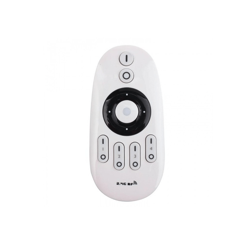 LED strip fjernbetjening hvid, 4 grupper RF 2.4GHz, enkeltfarve, kompatibel med 12V-24V LED strimler