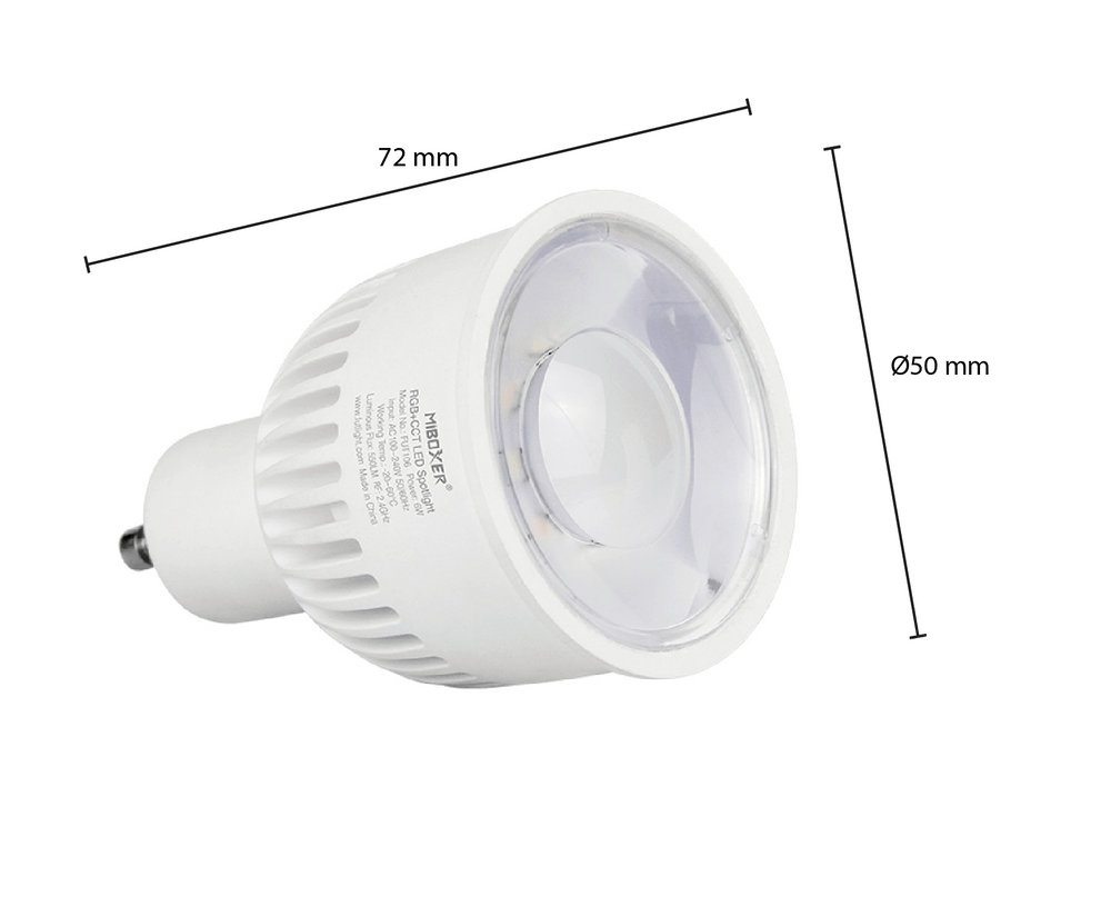 LED-spot GU10 6W 550 lumen RGB+CCT MIBOXER dæmpbart lys