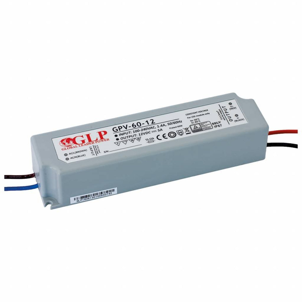 Glp led power adapter 12v 60w 5a for led lighting ip67 waterproof
