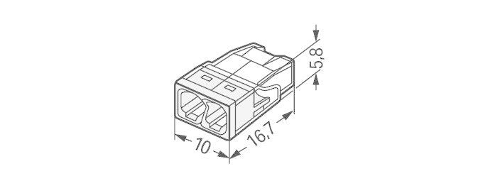 Wago forbindelsesklemme 2-polet 0,5-2,5 mm² 2273-202 - ip20 for sikker ledningsføring og kompakte installationer - 100 stykker