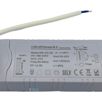 Lcb dæmpbar LED-driver til 36W/40W LED-panel, 30-42V 1000mA, IP20, triac-fase afskæring