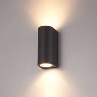 LED Væglampe udendørs |Op og Ned -|Sort| GU10