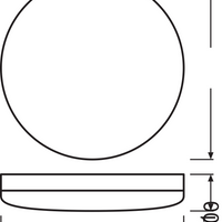 LED bulkhead ceiling or wall light, White, IP65 IK10, 24W 1800 lumens, 3000K warm white, Ø300mm