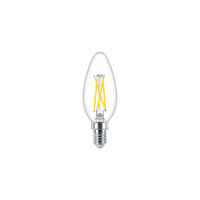 Philips LED-kronepære 2.5W E14 B35 klart glas, dæmpbar Warm Glow 2200K-2700K 340 lumen CRI 90