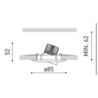 LCB LED indbygget spot 10.5W 3000K varm hvid IP20 Philips chip CE RoHS 220-240V 5 års garanti