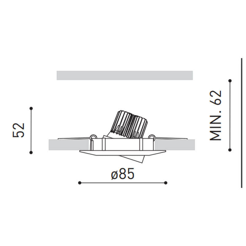 LCB LED indbygget spot 10.5W 3000K varm hvid IP20 Philips chip CE RoHS 220-240V 5 års garanti