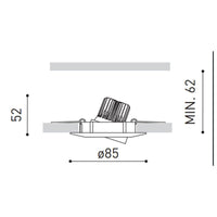 LED indbygget spotlight dæmpbar 7W erstatter 70W 4000K klar hvid LCB
