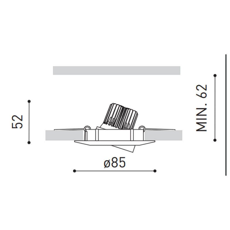 LED indbygget spotlight dæmpbar 7W erstatter 70W 4000K klar hvid LCB
