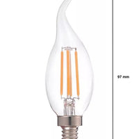 LED filamentlampe E14 C37, 5W erstatter 40W, 2700K varm hvid fra LCB
