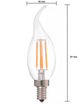 LED filamentlampe E14 C37, 5W erstatter 40W, 2700K varm hvid fra LCB