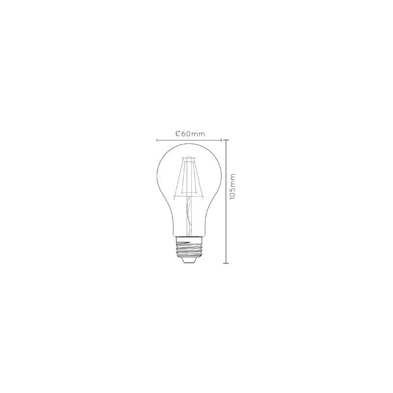 A60 - Filament lamp - Ø 6 cm - LED Dimmable - E27 - 1x5W 2700K - Transparent