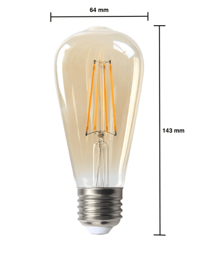 Lcb LED filamentlampe E27 ST64 2200K 4W erstatter 40W ekstra varm hvid