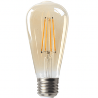 lcb led filamentpære e27 st64 6w 2200k ekstra varm hvidt lys