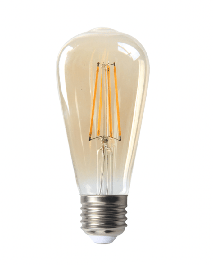 lcb led filamentpære e27 st64 6w 2200k ekstra varm hvidt lys