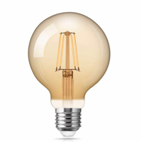 LCB LED filamentpære E27 G125 4W 2200K ekstra varm hvid XL Globus dæmpbar erstatning for 40W