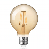 lcb led filament pære e27 g125 4w 2200k ekstra varm hvidt lys xl globe