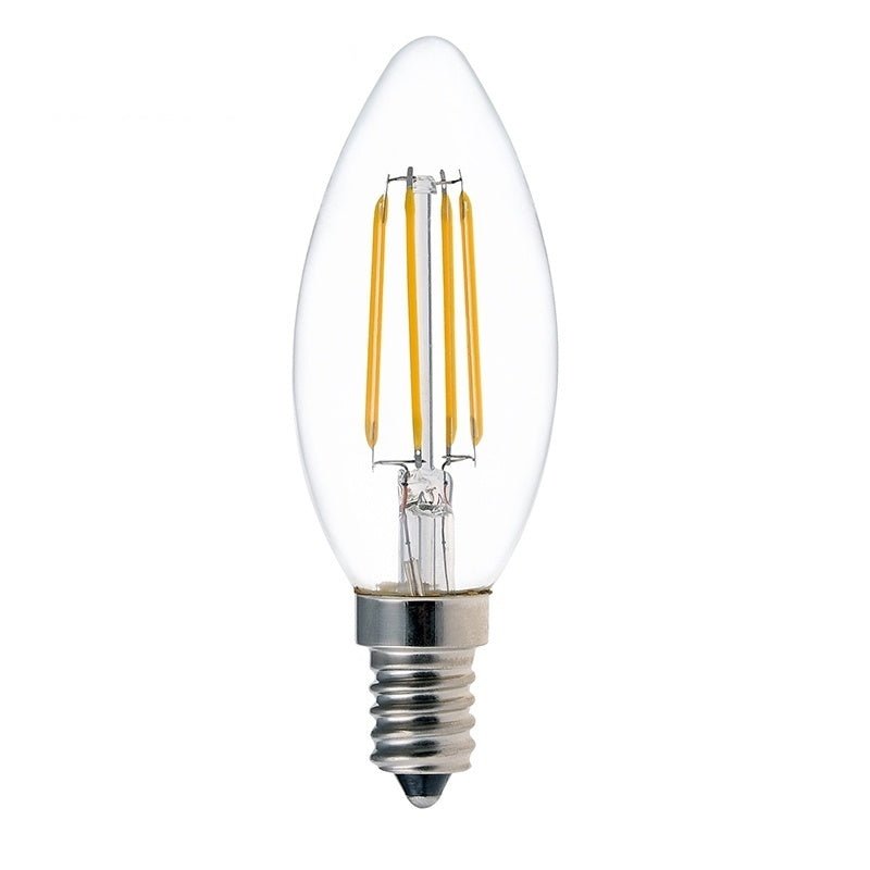 LED filament lampe E14 C37 5W erstatter 40W 2700K varm hvidt lys