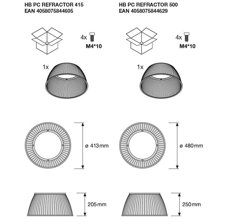 LED Highbay Gen 5 Aluminium Sort 75W 4000K 13200 lumen IP66 1-10V dæmpbar 70D