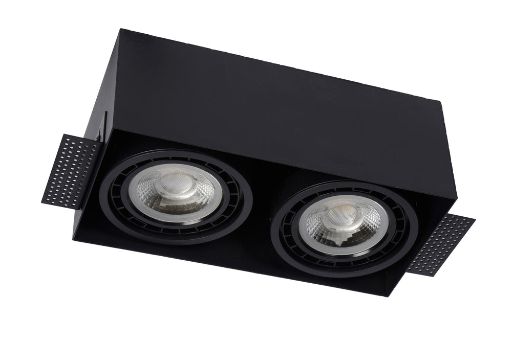 Lucide trimløs sort GU10 indbygget LED-spotlight, sømløst design
