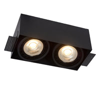 Lucide trimløs sort GU10 indbygget LED-spotlight, sømløst design