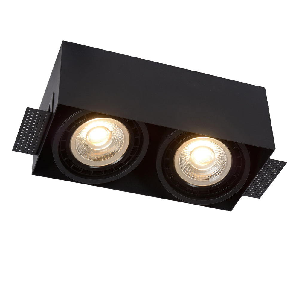 Lucide trimløs sort GU10 indbygget LED-spotlight, sømløst design