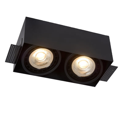 Lucide trimløs sort GU10 indbygget LED-spotlight, sømløst design
